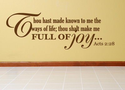 Full of Joy Vinyl Wall Statement - Acts 2:28
