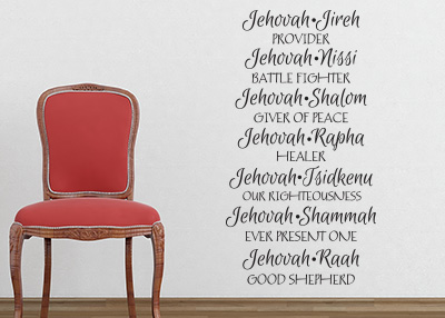 Names of God Vinyl Wall Statement