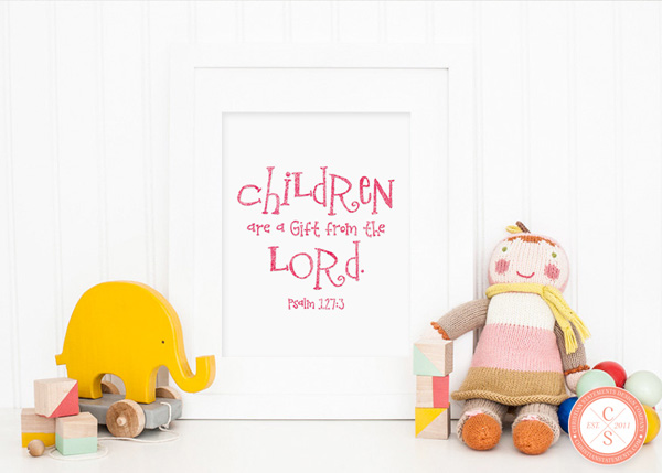 Children Are a Gift from the Lord Wall Print - Psalm 127:315